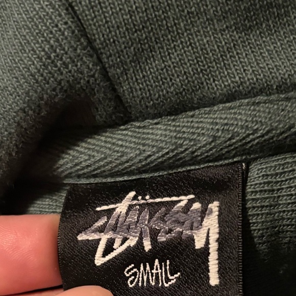 STUSSY green basic hoodie size small - Picture 6 of 6